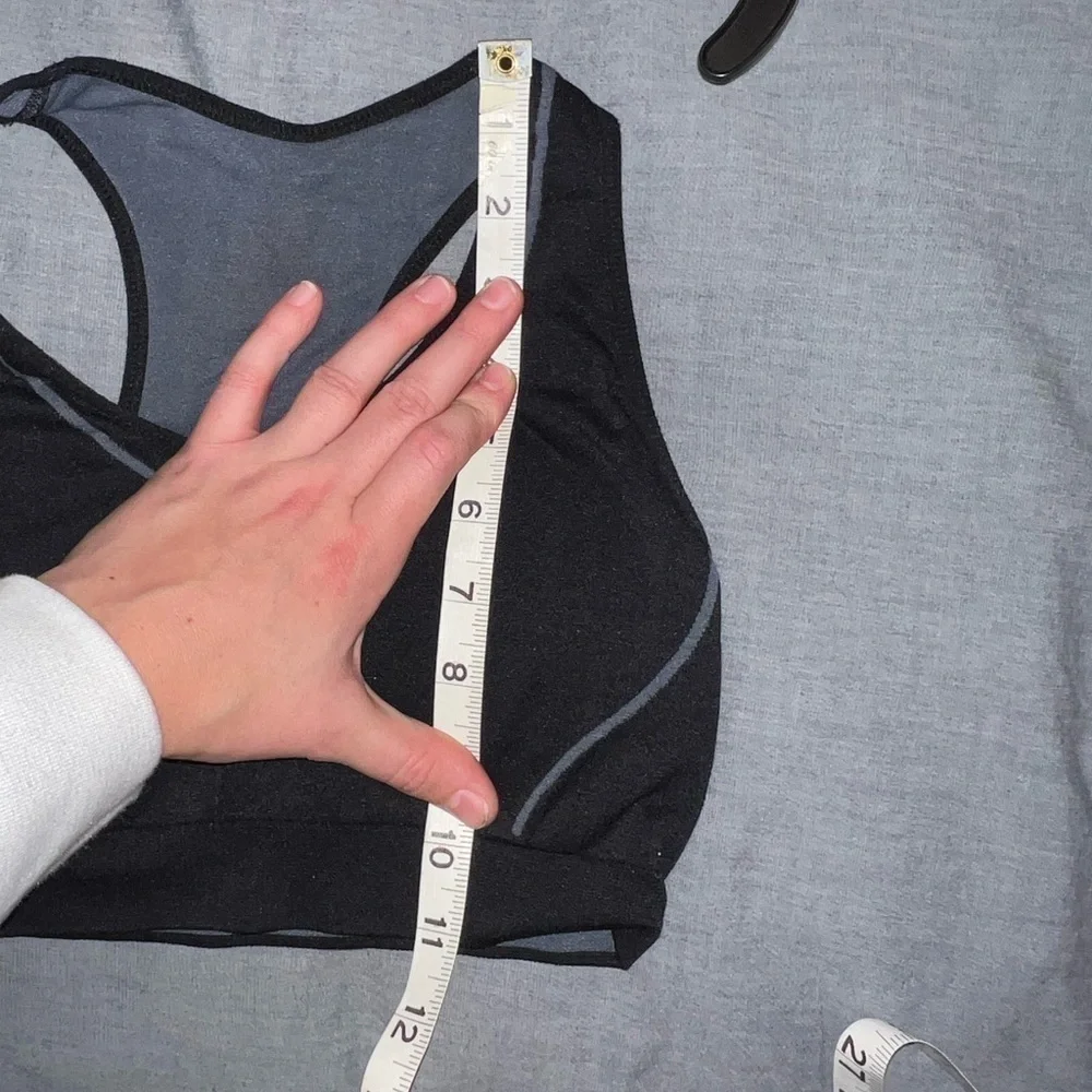 Black with dark grey detailing padded sports bra XS